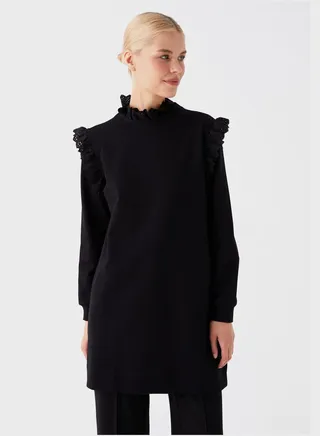 Round Neck Ruffled Tunic 