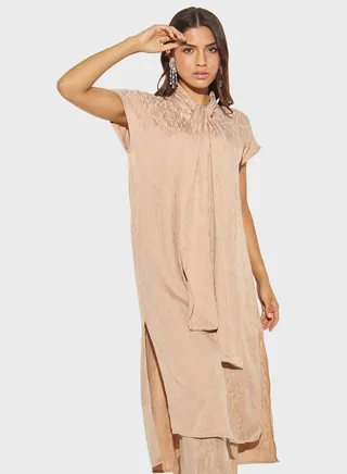 Tie Button Detail Tunic 