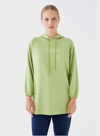 Printed Oversized Hooded Tunic 