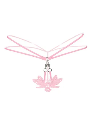 Butterfly Metal Buckle Briefs Pink 