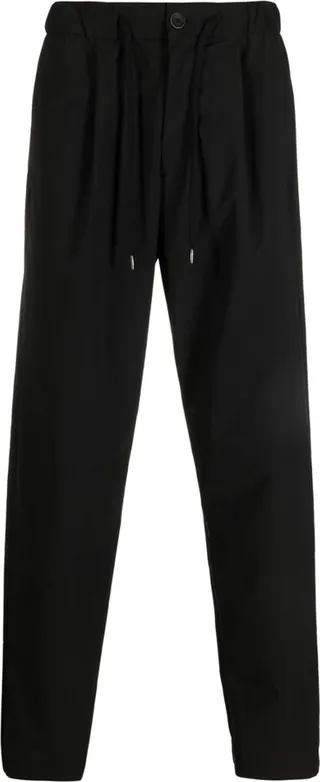 Drawstring-Waist Straight-Leg Trousers