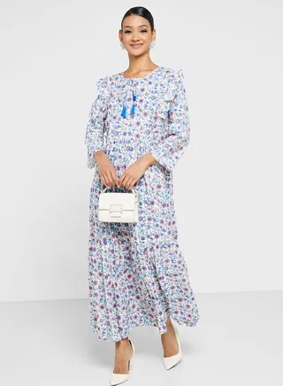 Printed Tiered Jalabiya