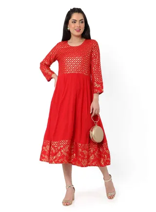 SOFT GOLD FOIL PRINTED SHORT STYLISH FASHIONABLE ARABIC JALABIYA KAFTAN DRESS 