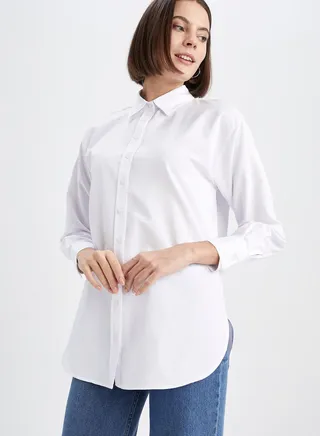 Button Down Tunic Shirt 