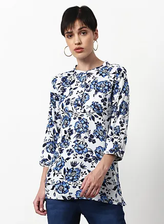 Floral Regular Fit Casual Tunic Top Multicolour 
