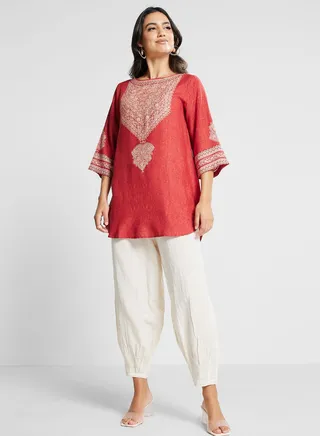 Crew Neck Printed Tunic 