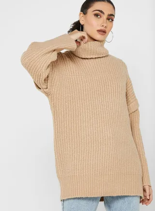 High Neck Knitted Tunic 