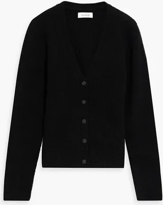 Bouclé-knit cashmere-blend cardigan