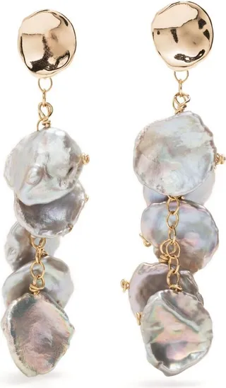 Gold-Plated Petal Drop Earrings