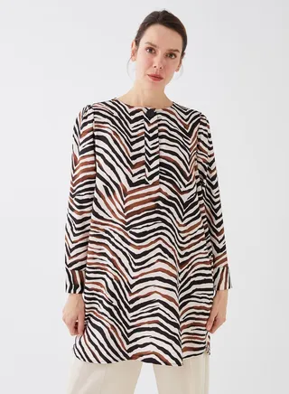 Crew Neck Printed Tunic 