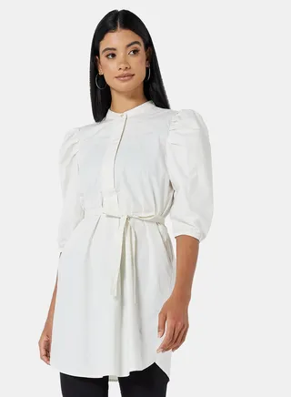 Puff Sleeve Belted Tunic Birch 