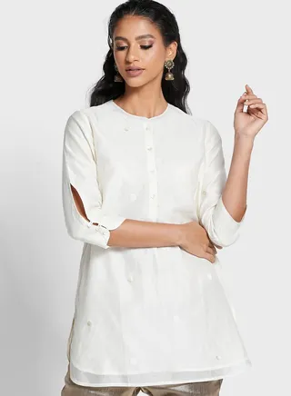 Silk Embroidered Top 