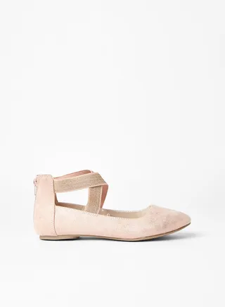 Kids Crossover Strap Ballerinas Pink 