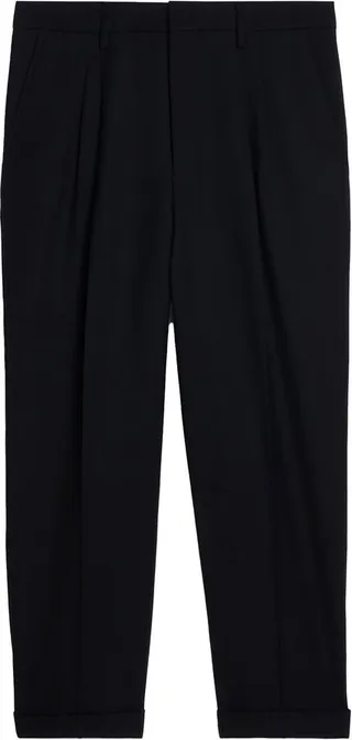 Pleated Straight-Leg Trousers