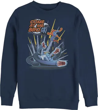 Men's Marvel Spider-Man Come at Me Brock Sweatshirt - Navy Blue - 3X Large