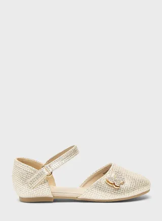 Kids Velcro Butterfly Detail Ballerinas 