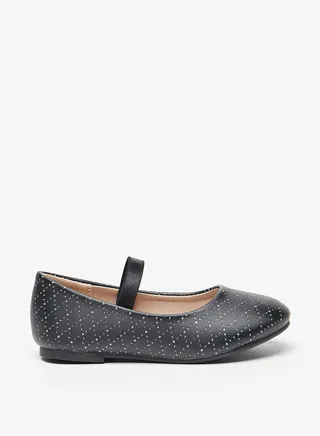 Girl's Embellished Mary Jane Shoes with Elasticated Strap 