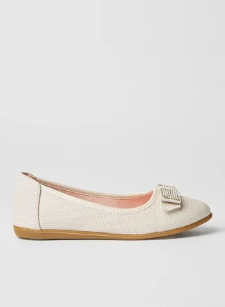 Bow Embellished Ballerinas Pink 