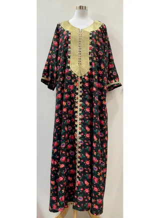 Jalabiya Embroided Dress Black Color 