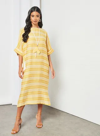 Comfortable Modest Jalabiya Saffron 