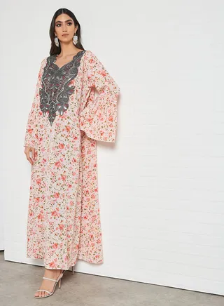 Embroidered Jalabiya Multicolour 