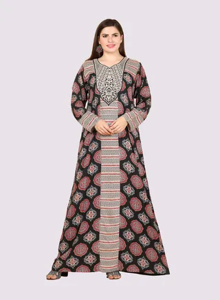 Sara Harlequin - Medallion Print Jalabiya 