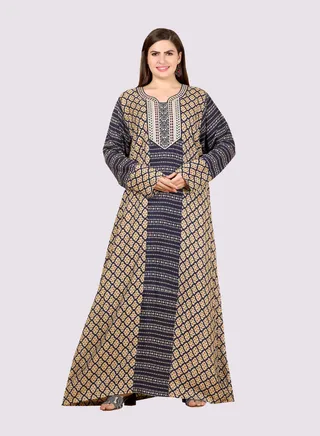 Sara Block and Diamond Print Jalabiya 