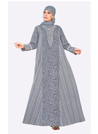 Sara Striped Paisley and Vine Print Jalabiya 