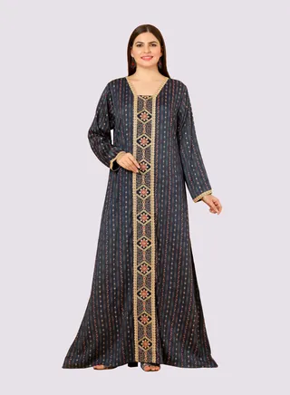 Sara Stripe - Floral Print jalabiya 