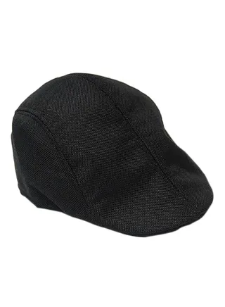 Newsboy Retro Peaked Cap Black 