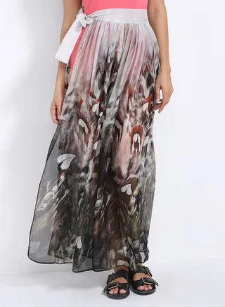 Natasha Skirt Peacock Print 