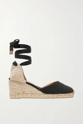 Castañer - + Net Sustain Carina 60 Canvas Wedge Espadrilles - Black