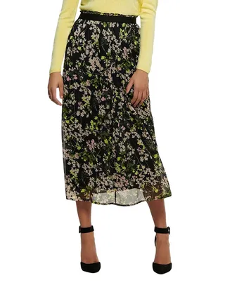 Floral Print Maxi Skirt Black 