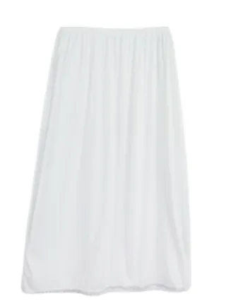 Skirt Soft , Durable and Cold inner Nylon with Elasticized Waistband and Small Lace Women white 