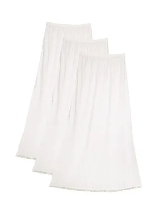 3-Piece Full Length Soft Inner Skirt With Elasticated Waistband Off White 