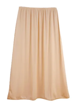 Skirt Soft , Durable and Cold inner Nylon with Elasticized Waistband and Small Lace Women Beige 