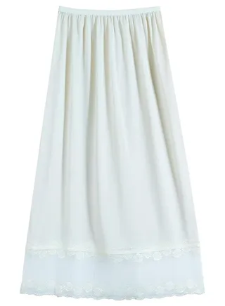 Full Length Soft Inner Skirt Off White 