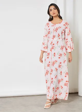 Floral Printed Jalabiya Multicolour 