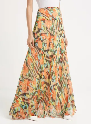 Floral Print Design Skirt Multicolour 