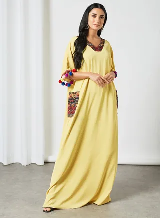Classic Modest Jalabiya Yellow 