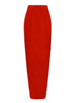 High Waist Solid Color Skirt Red 