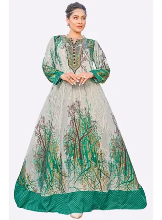 Sara Refreshing Forest Motif Jalabiya 