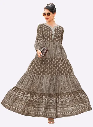 Sara Alternating Designs Print Jalabiya 