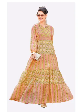 Sara Scale Alternating Designs Print Jalabiya 