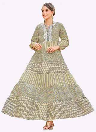 Sara Scroll Print Jalabiya 