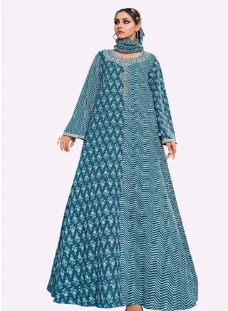 Sara Floral - Chevron Printed Jalabiya 