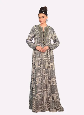 Sara Collage Printed Jalabiya 