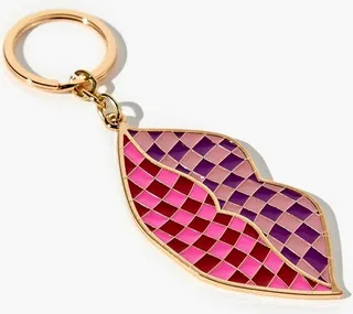 Checkered Lip Keychain