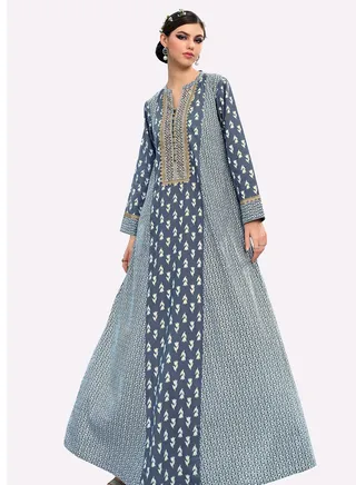 Sara Floral - Fern Printed Jalabiya 