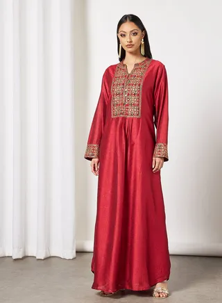 Sara Distressed Weaved Jalabiya 
